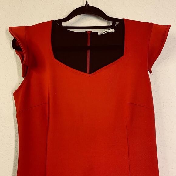LARANOR Dress 42/10 Sweetheart Neckline Cap Sleeve Hidden Zipper Darting Bodycon - Picture 6 of 13
